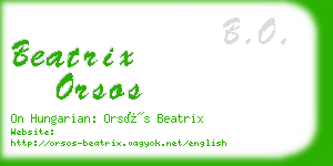 beatrix orsos business card